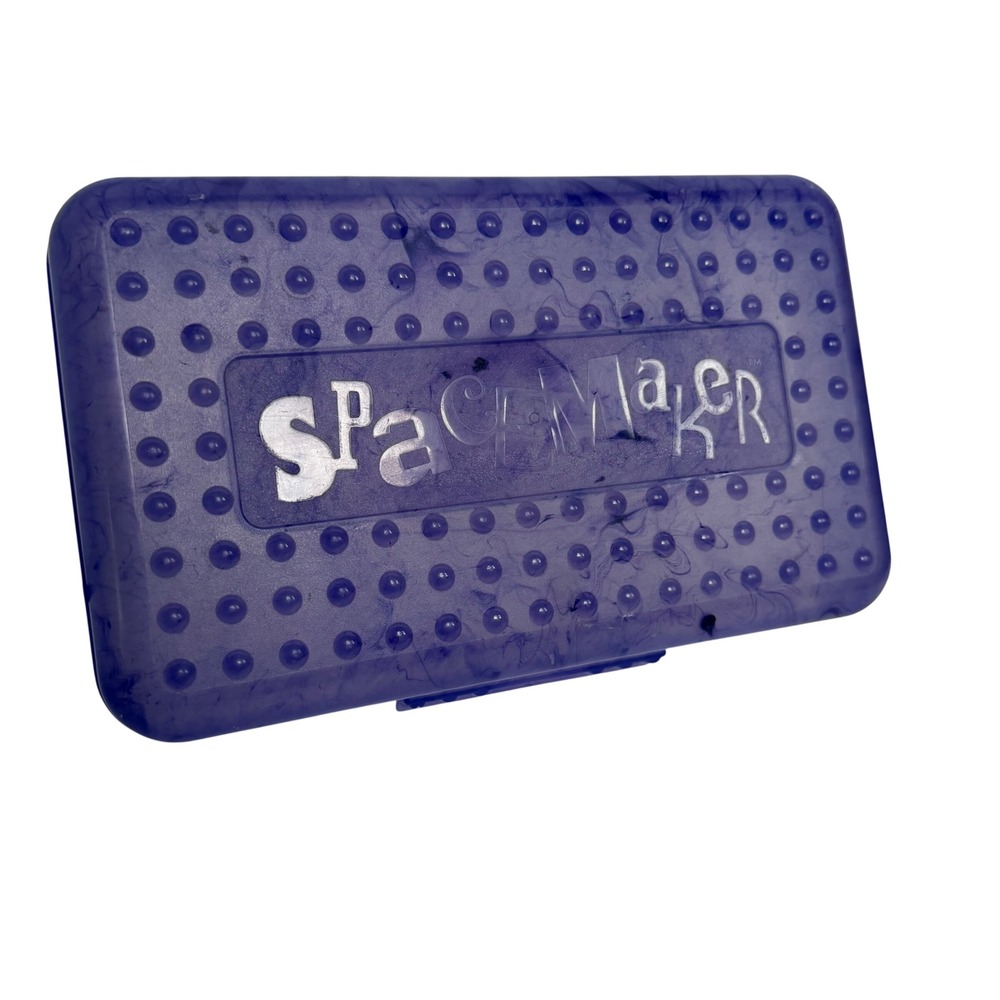 Vintage 2002 Eldon SpaceMaker Pencil Box Purple Marbled Translucent Y2K 576921